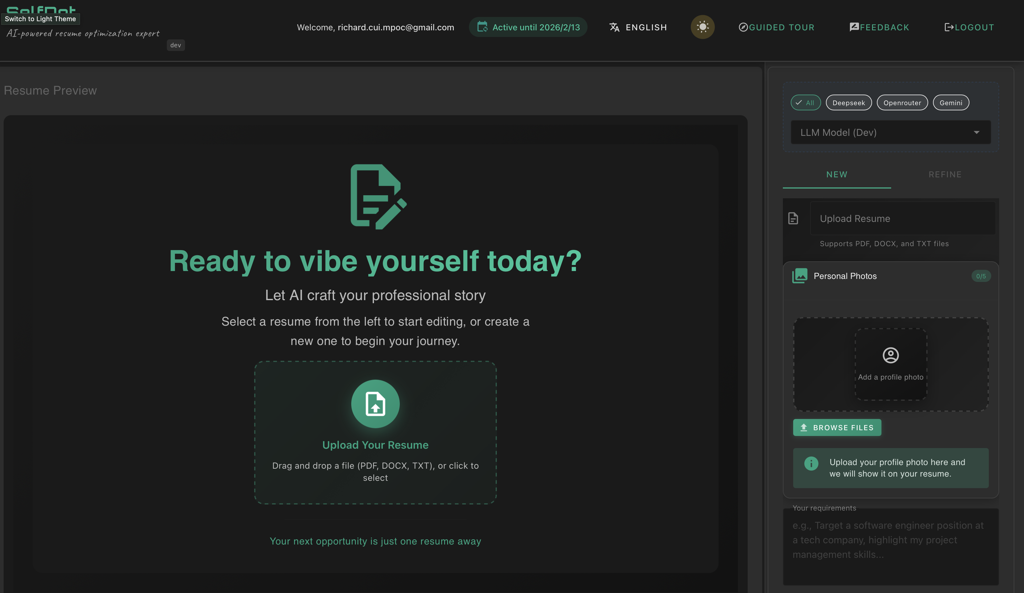 SelfDot- AI Resume Vibe Tool gallery image