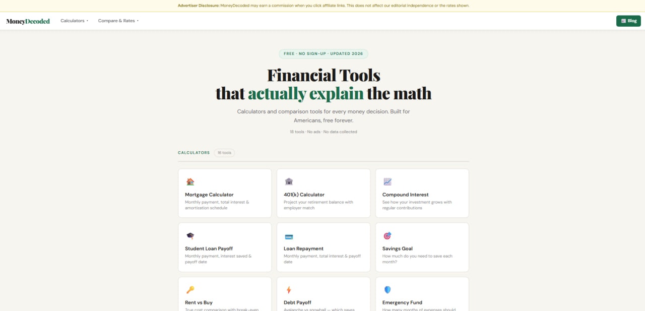 Free Financial Tools — MoneyDecoded gallery image