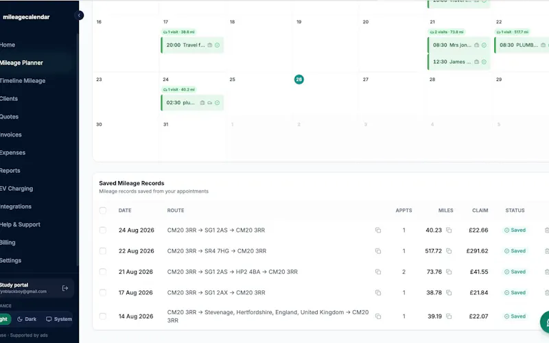 MileageCalendar screenshot 3