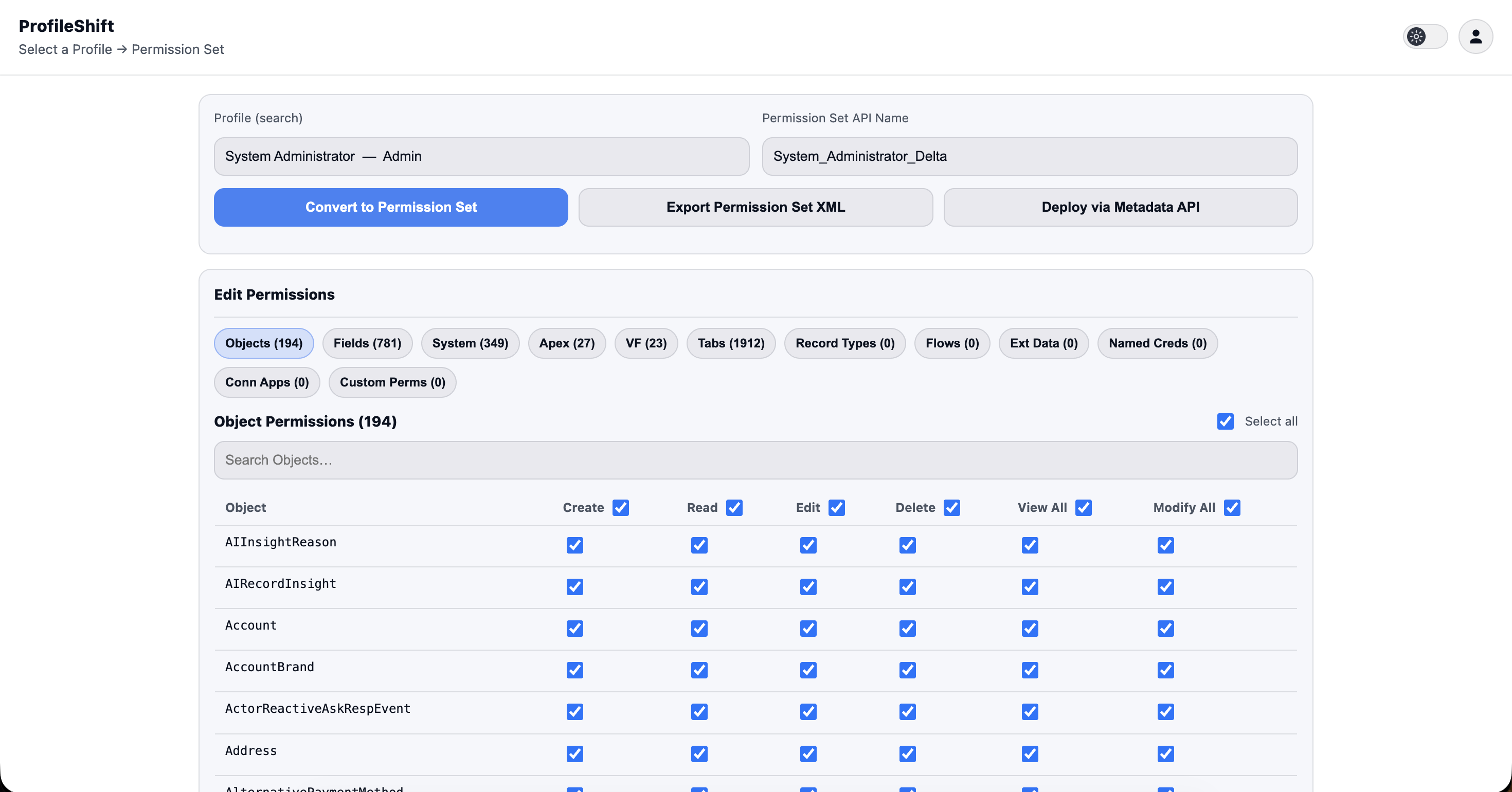 ProfileShift – Profile to Permission Set gallery image