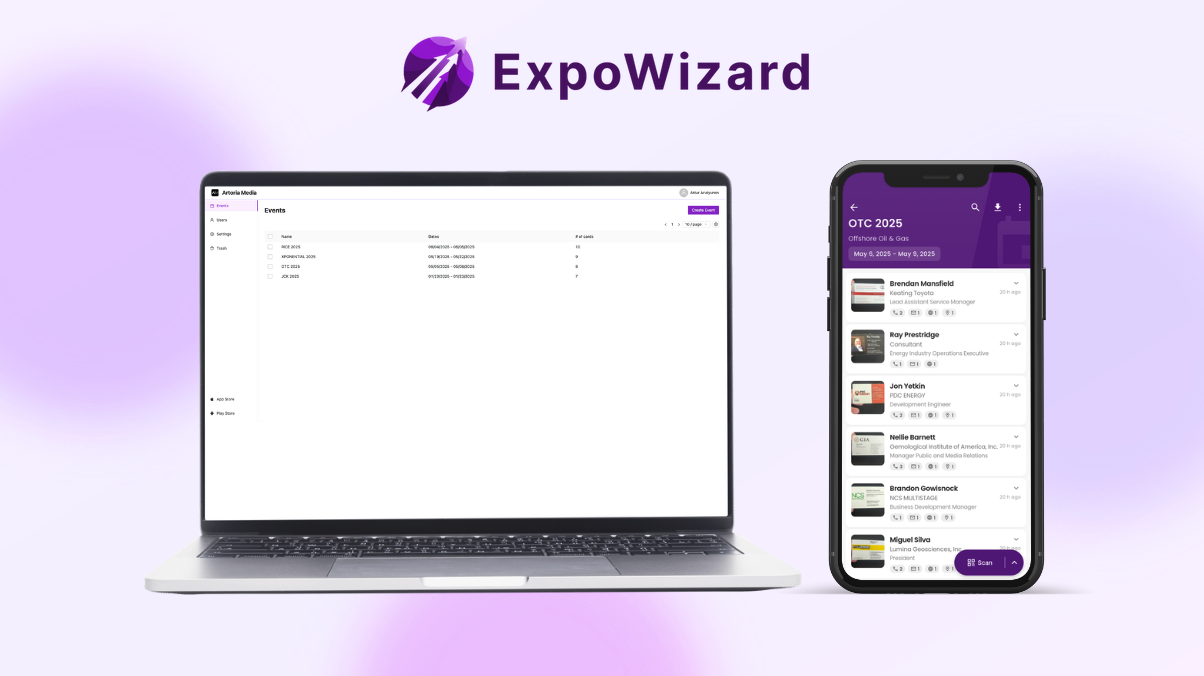 ExpoWizard - Main product screenshot demonstrating key features and user interface