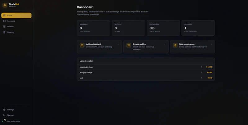 GiraffeMail Archive screenshot 1