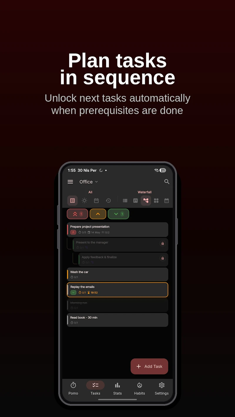 PomoPlan — Pomodoro, Tasks & Habits screenshot 4