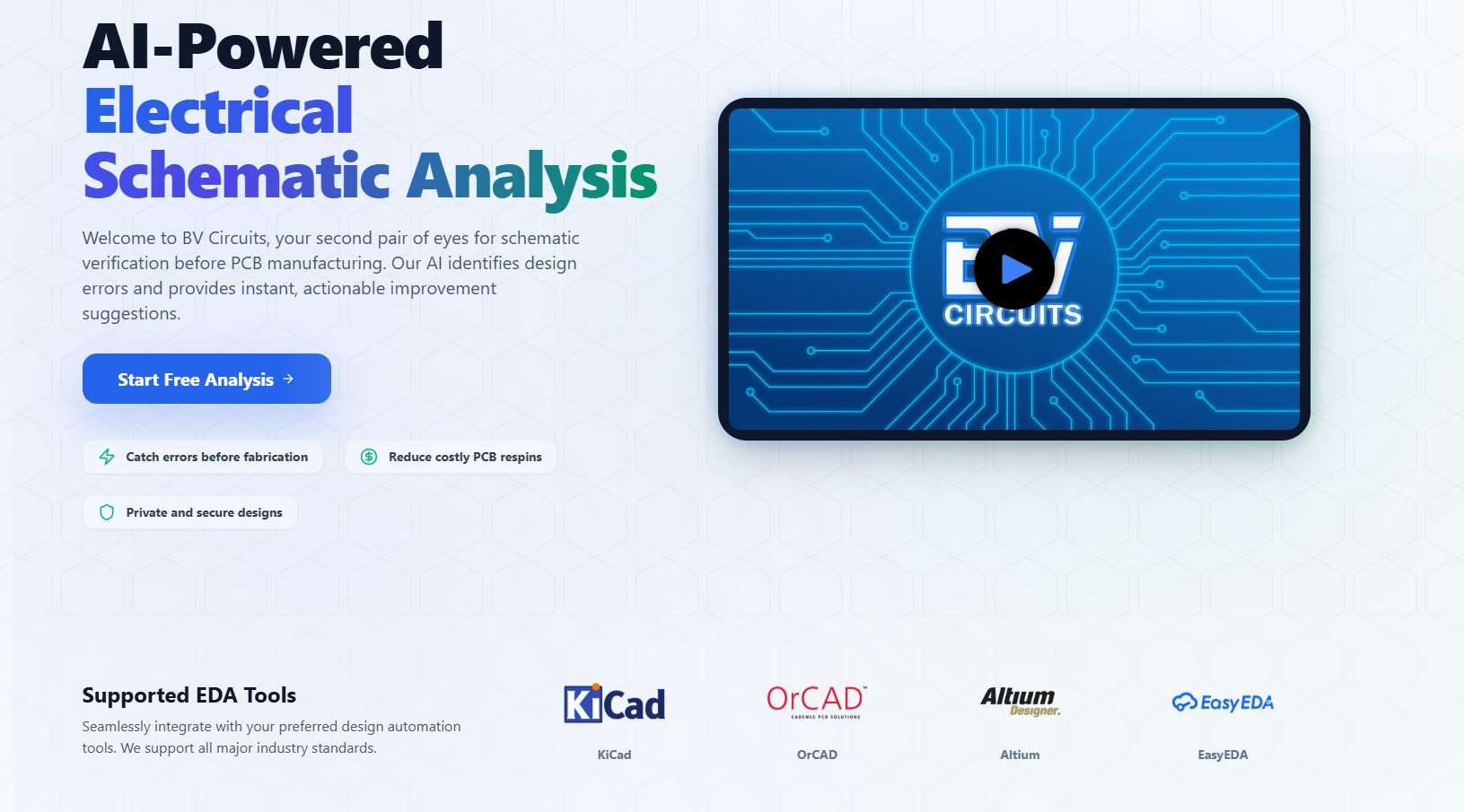 BV Circuits - Main product screenshot demonstrating key features and user interface