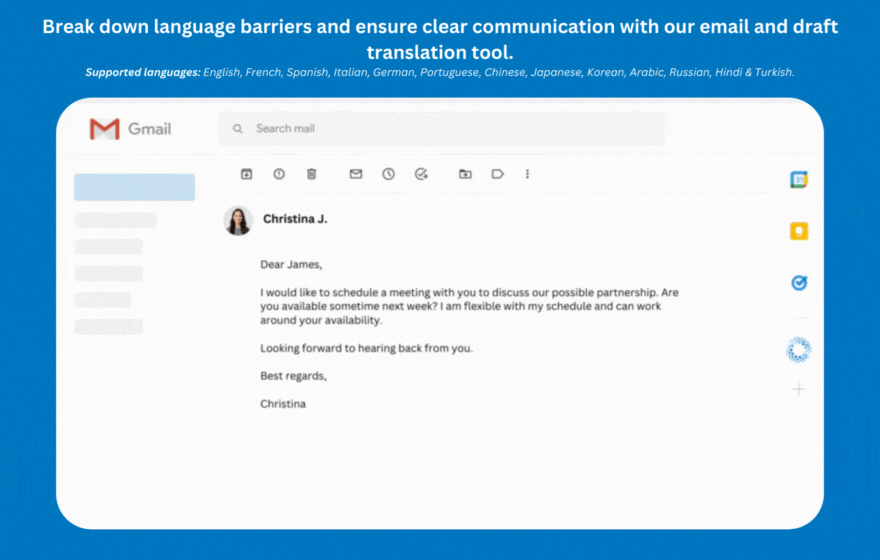 Média Assistant postal AI - Générer, traduire, résumer et améliorer les e-mails 3