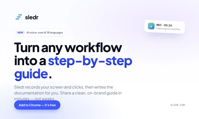 Sledr - Your AI Workflow Recorder screenshot 1