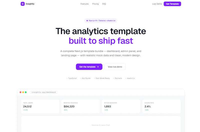Insightly - SaaS Complete UI Template screenshot 1