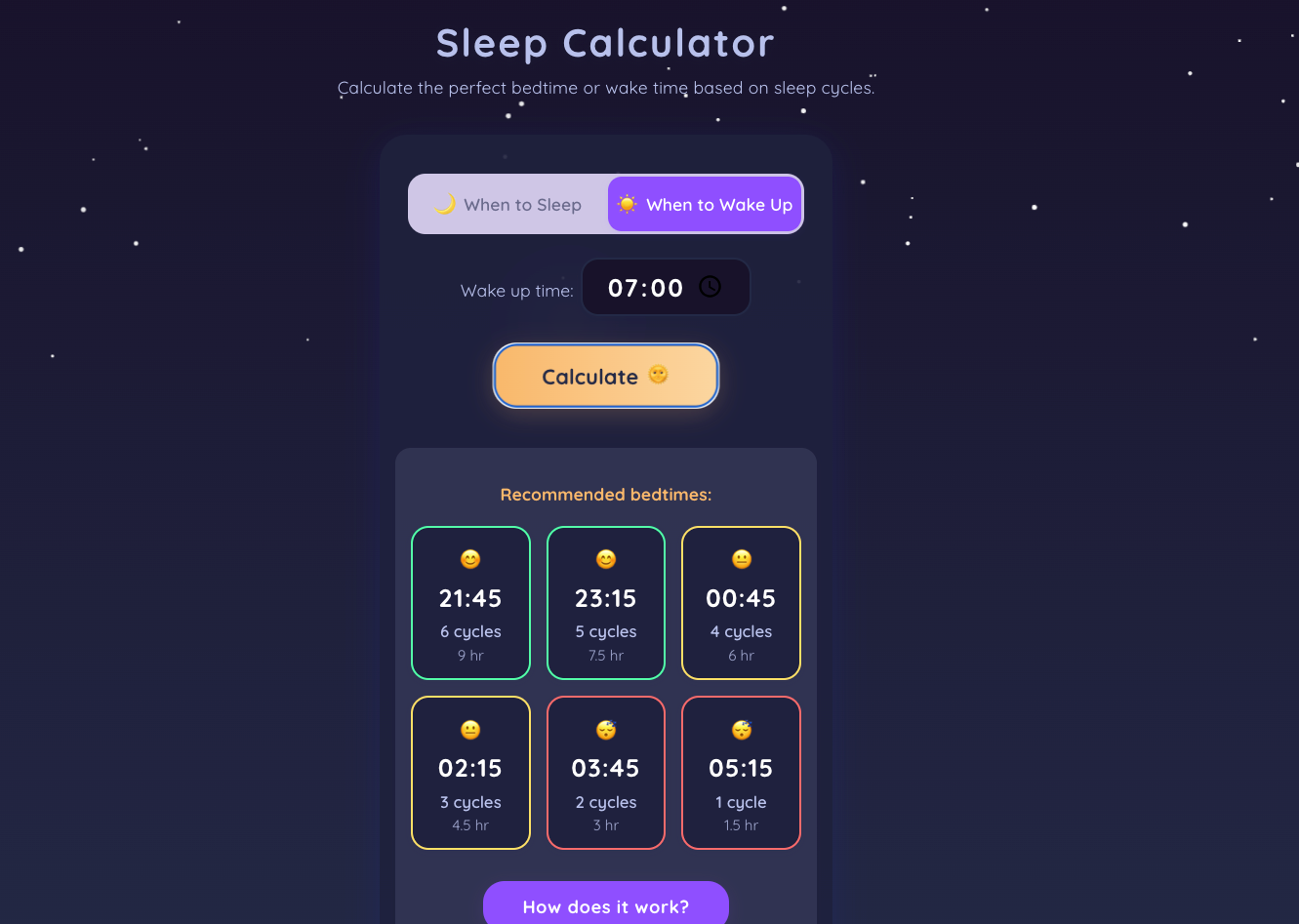 Sleep Calculator screenshot 2