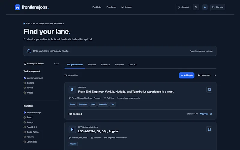 FrontlaneJobs — Your next frontend move screenshot 2