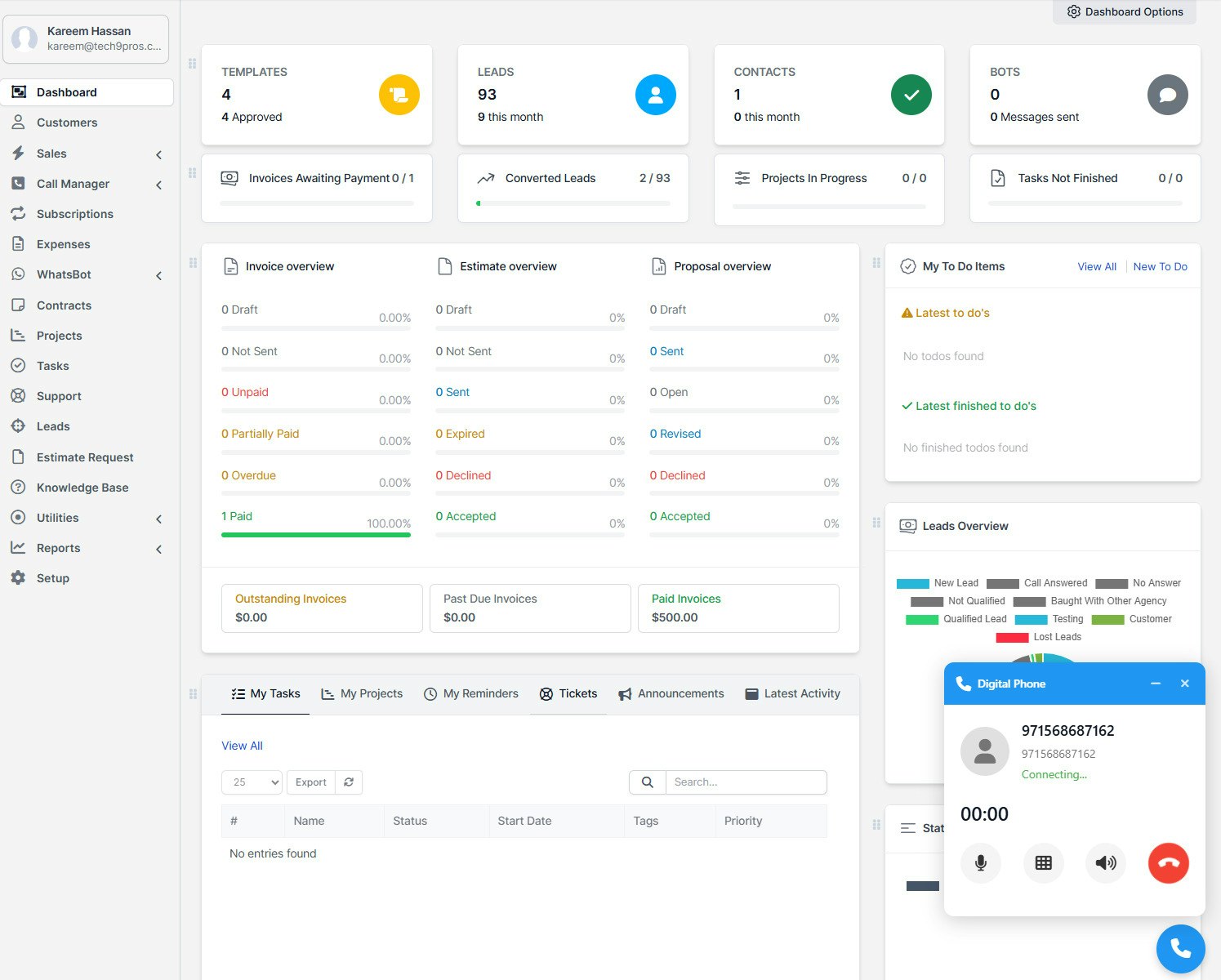 Media hệ thống a - Thị trường mô -đun Perfex CRM 10