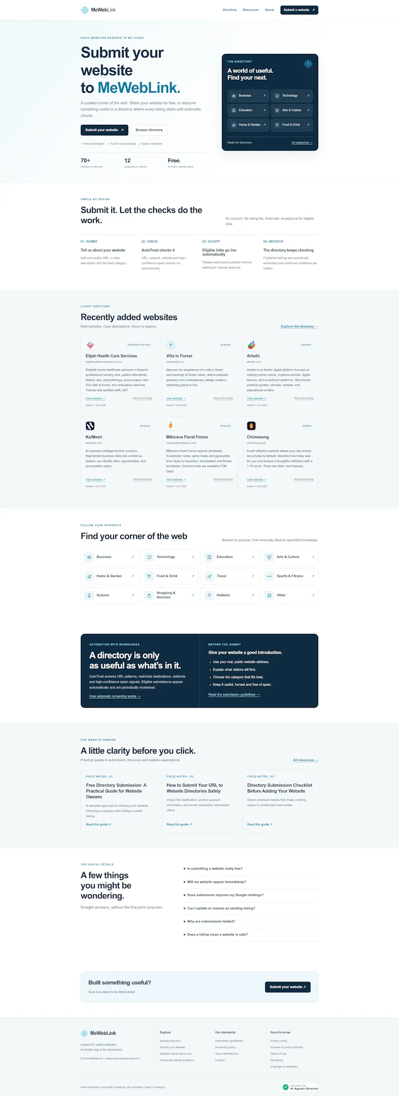 MeWebLink — Free Website Directory screenshot 1