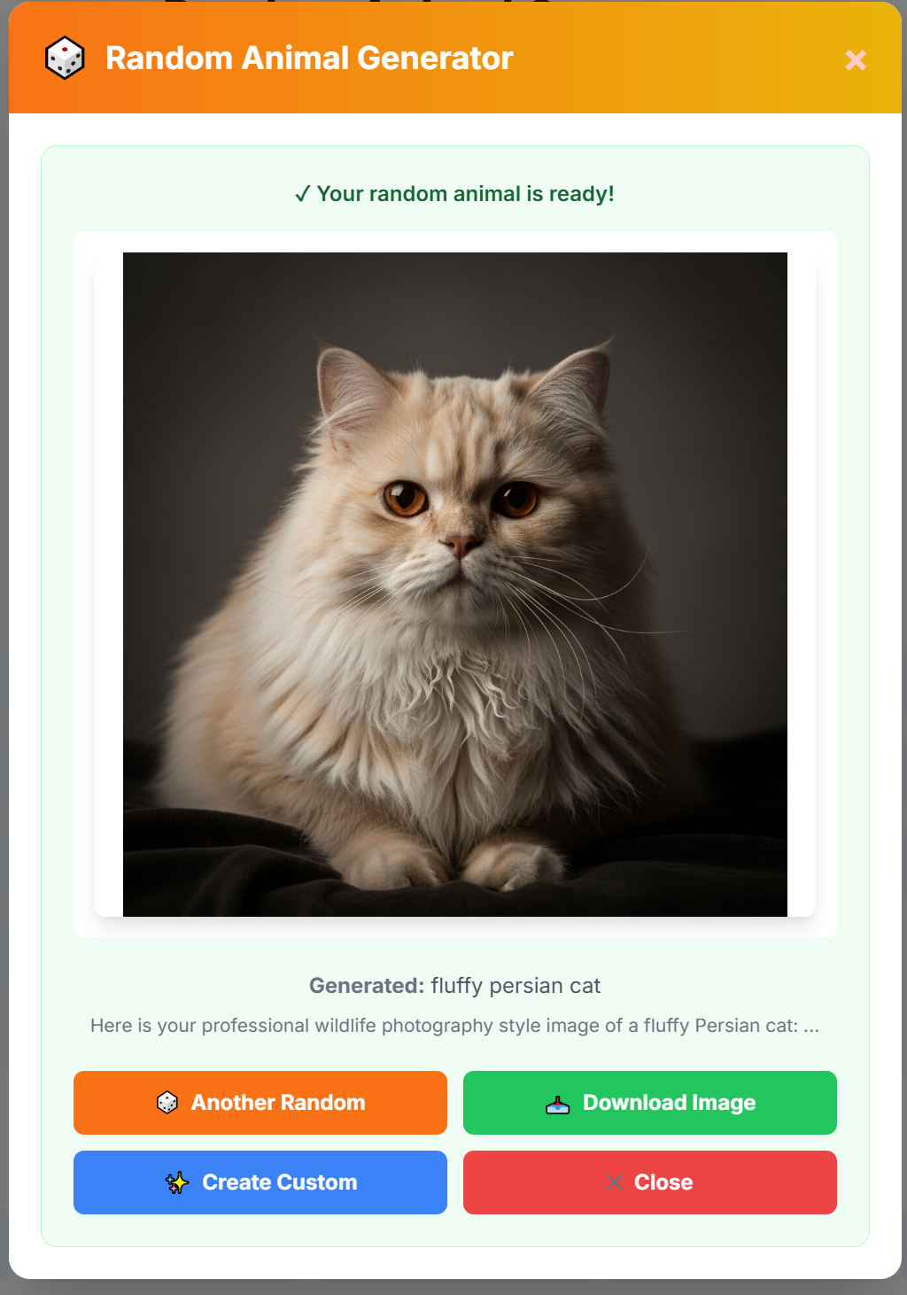 RandomAnimalGenerator.ai gallery image