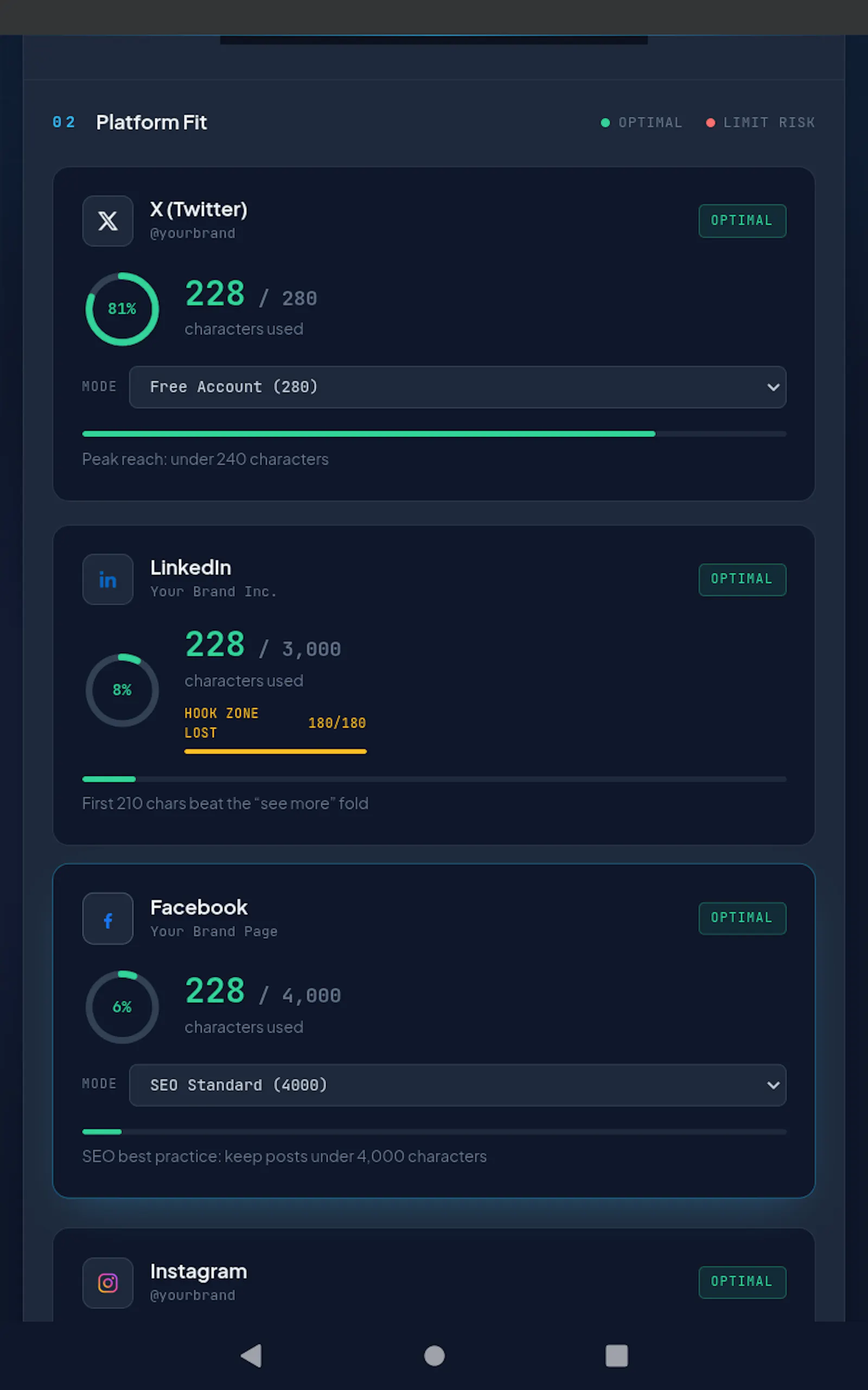 SocialPost Optimizer screenshot 2