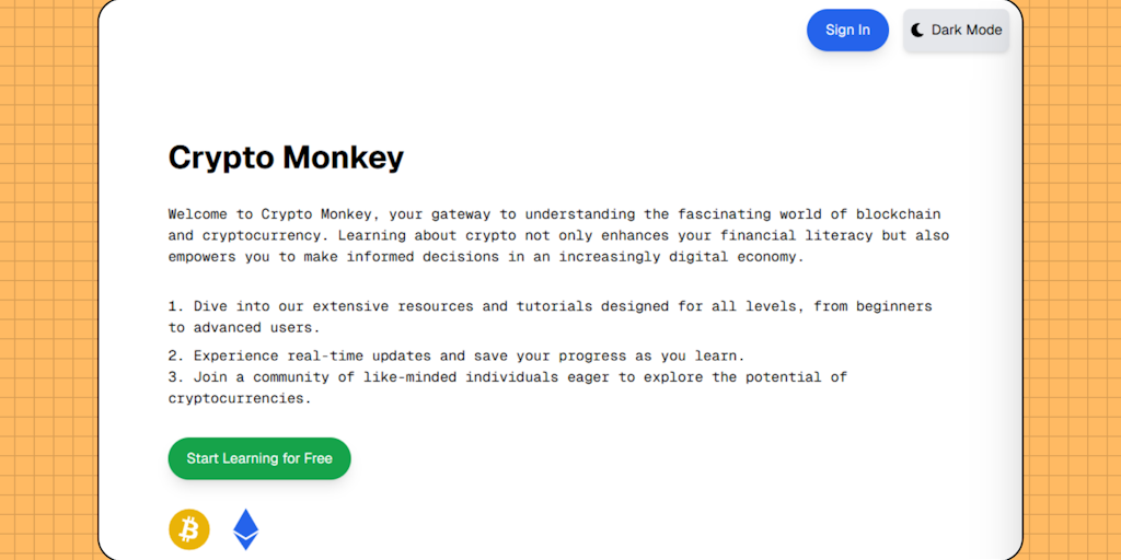 CryptoMonkey-Learn basics for free