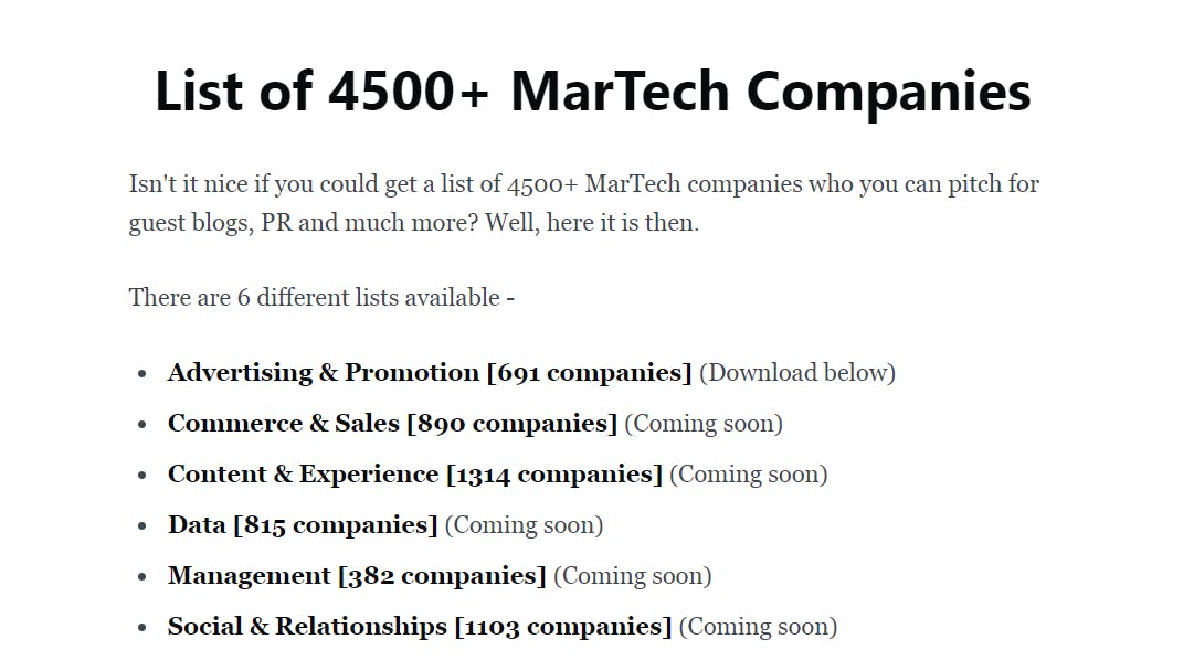 List of 5000+ MarTech Companies media 1