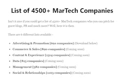 List of 5000+ MarTech Companies media 1