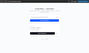 Google Maps → Apple Maps Converter gallery image