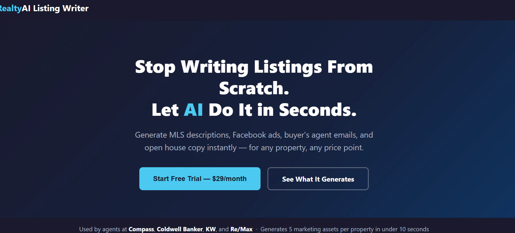 RealtyAI Listing Writer