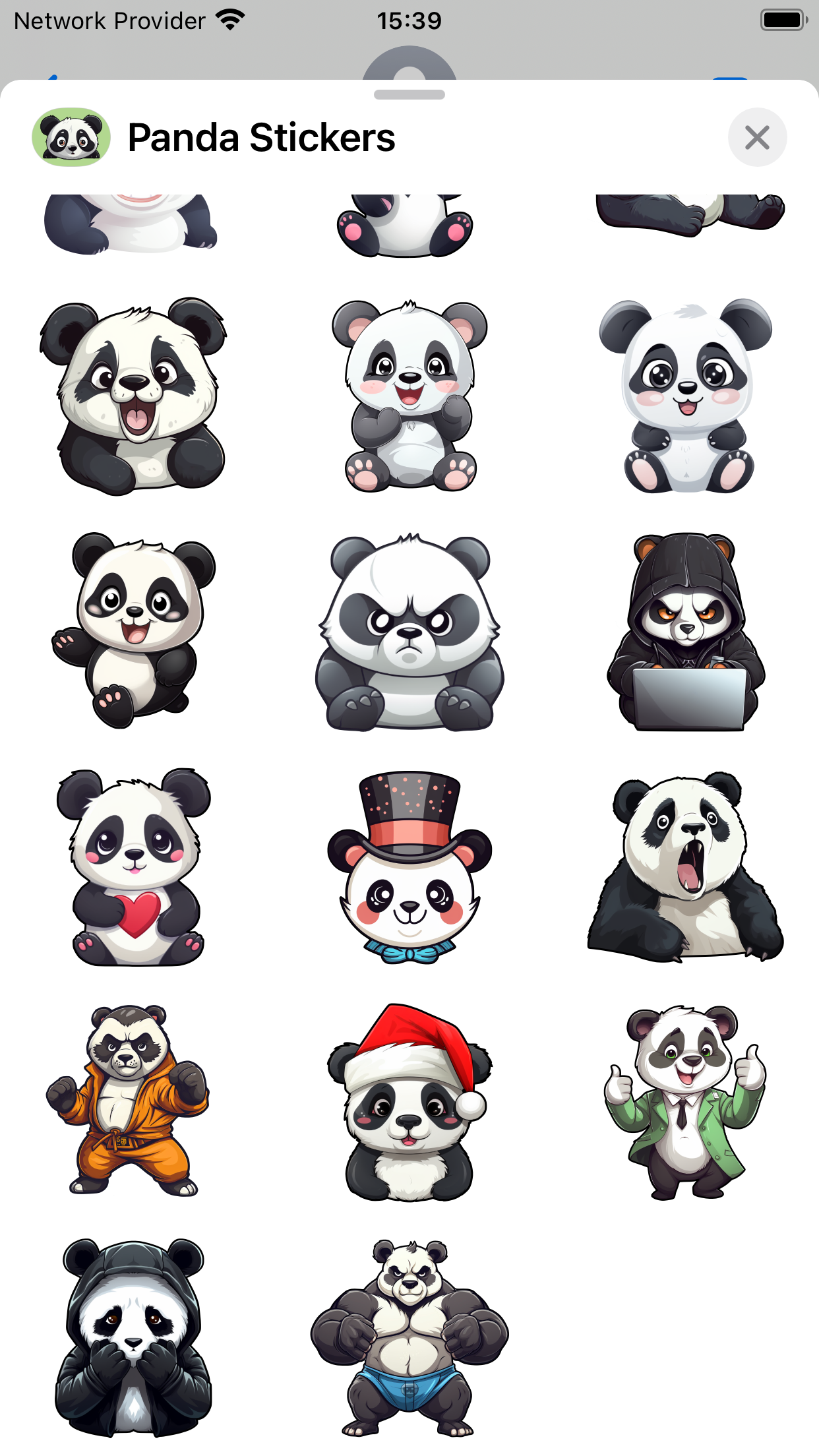 Paquete de pegatinas de panda media 2