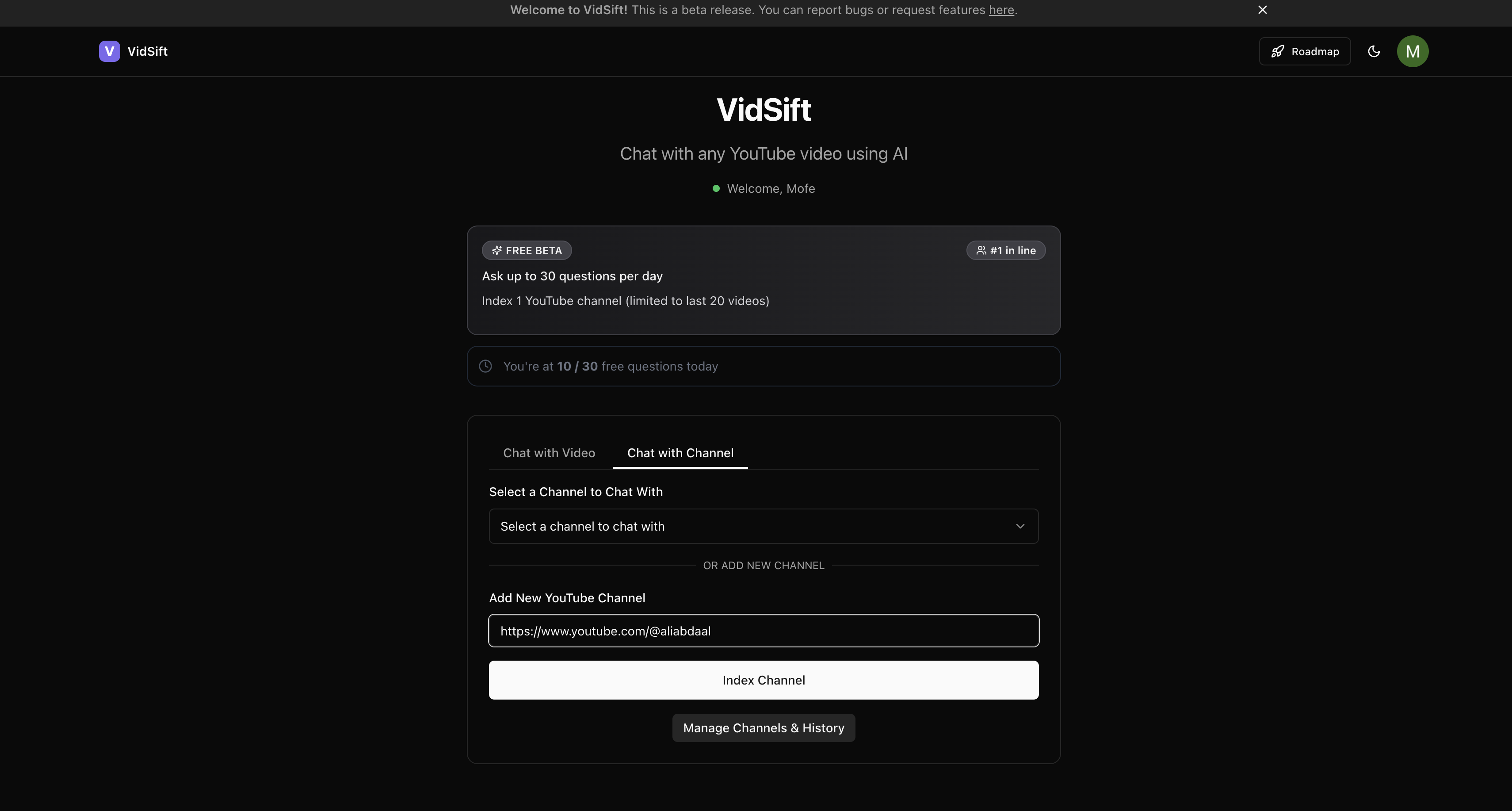 Vidsift - Chat met elke YouTube -video, plak een link, vraag, krijg antwoorden media 2