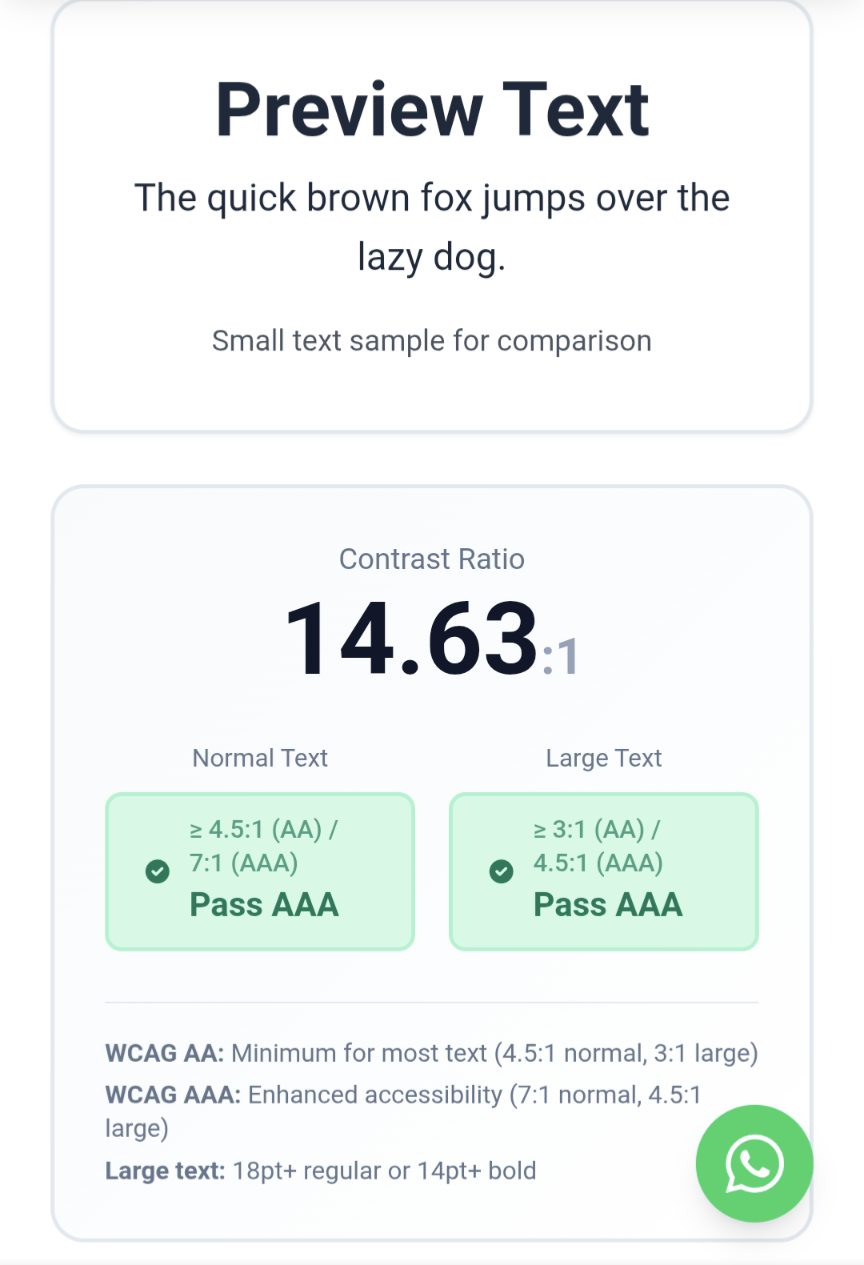 Color Contrast Checker - Screenshot 3 showing product features and functionality