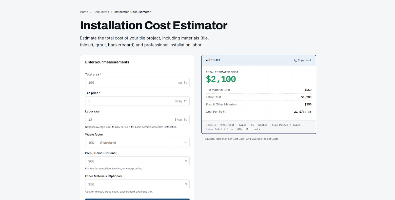 ProTileCalc screenshot 4