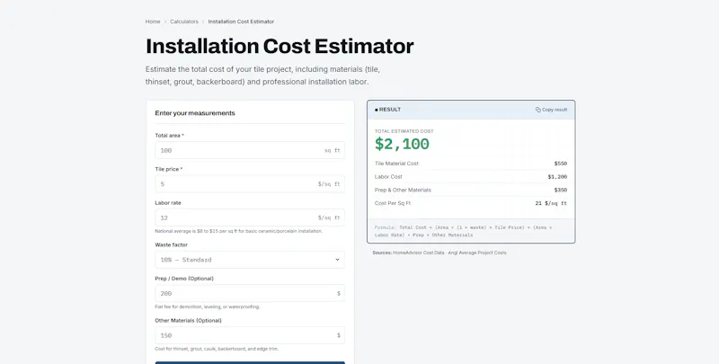 ProTileCalc screenshot 4