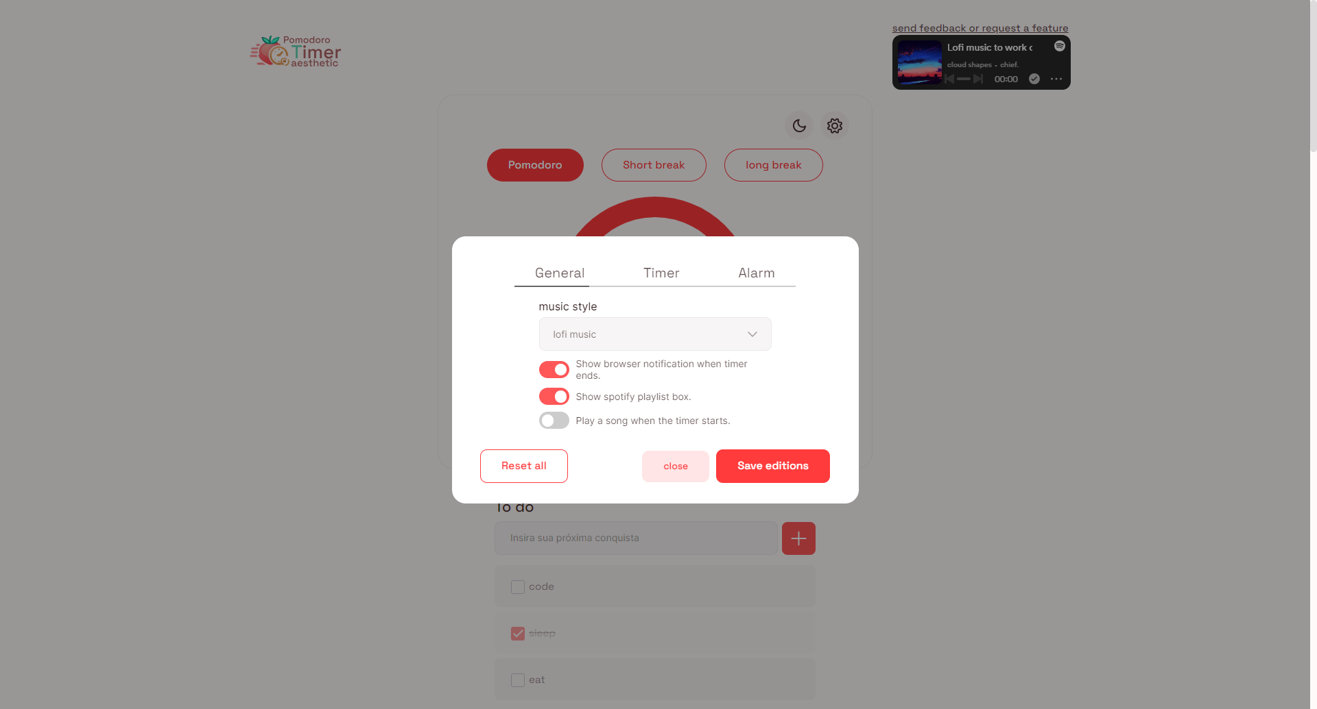 Pomodoro timer esthetiek - Pomodoro Timer Aesthetic is een online Pomodoro -timer !! media 4