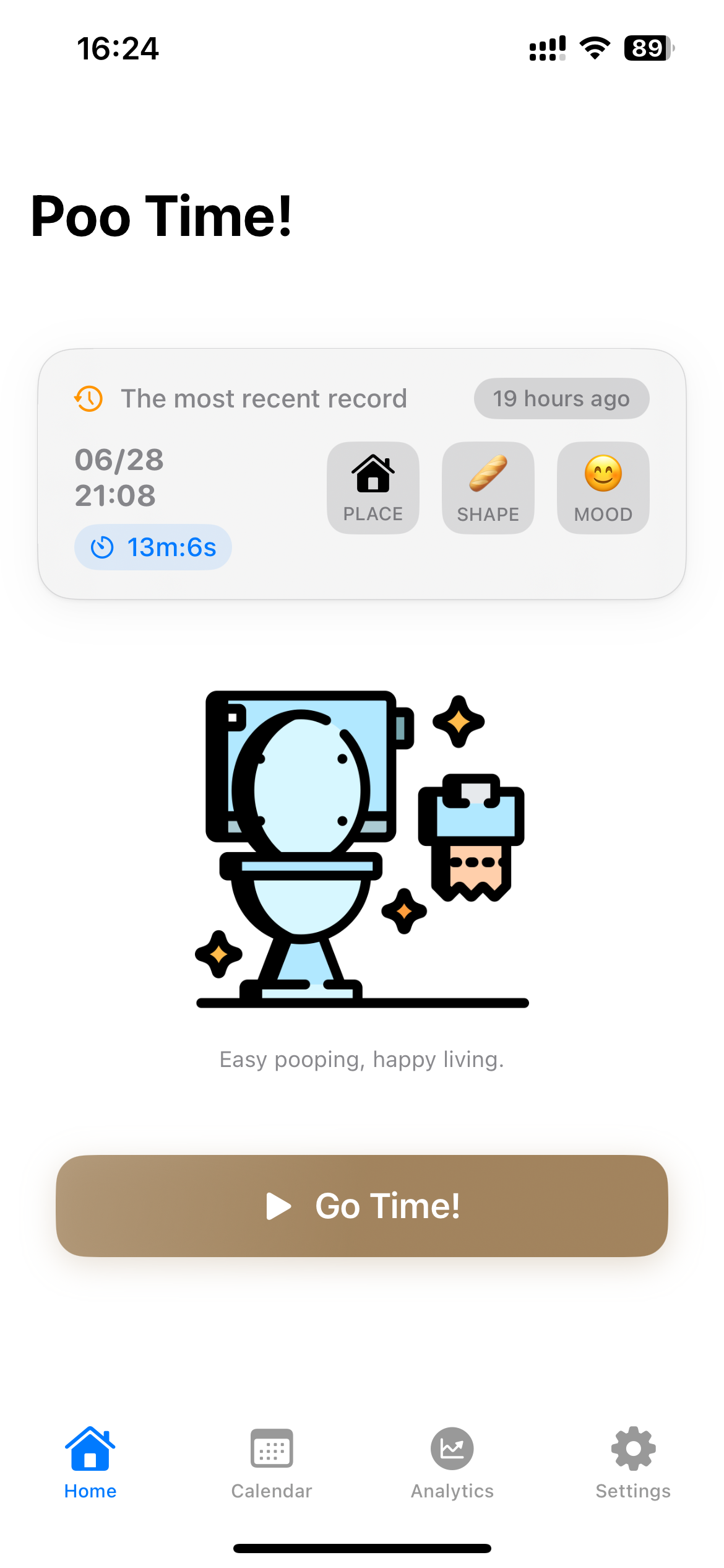 Mídia 5 de Pootime! - Rastreador de saúde intestinal para iOS
