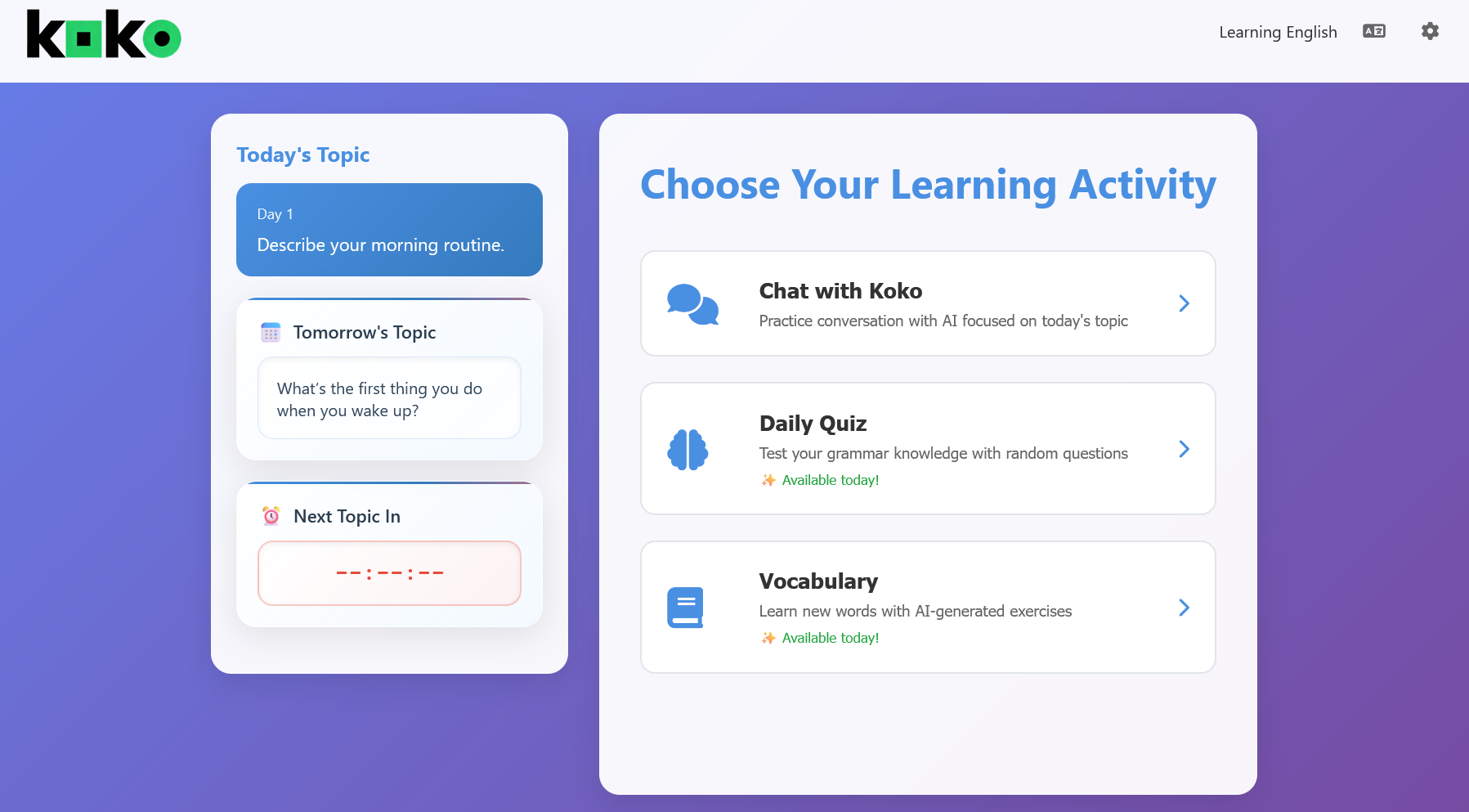 Koko Language Learning gallery image