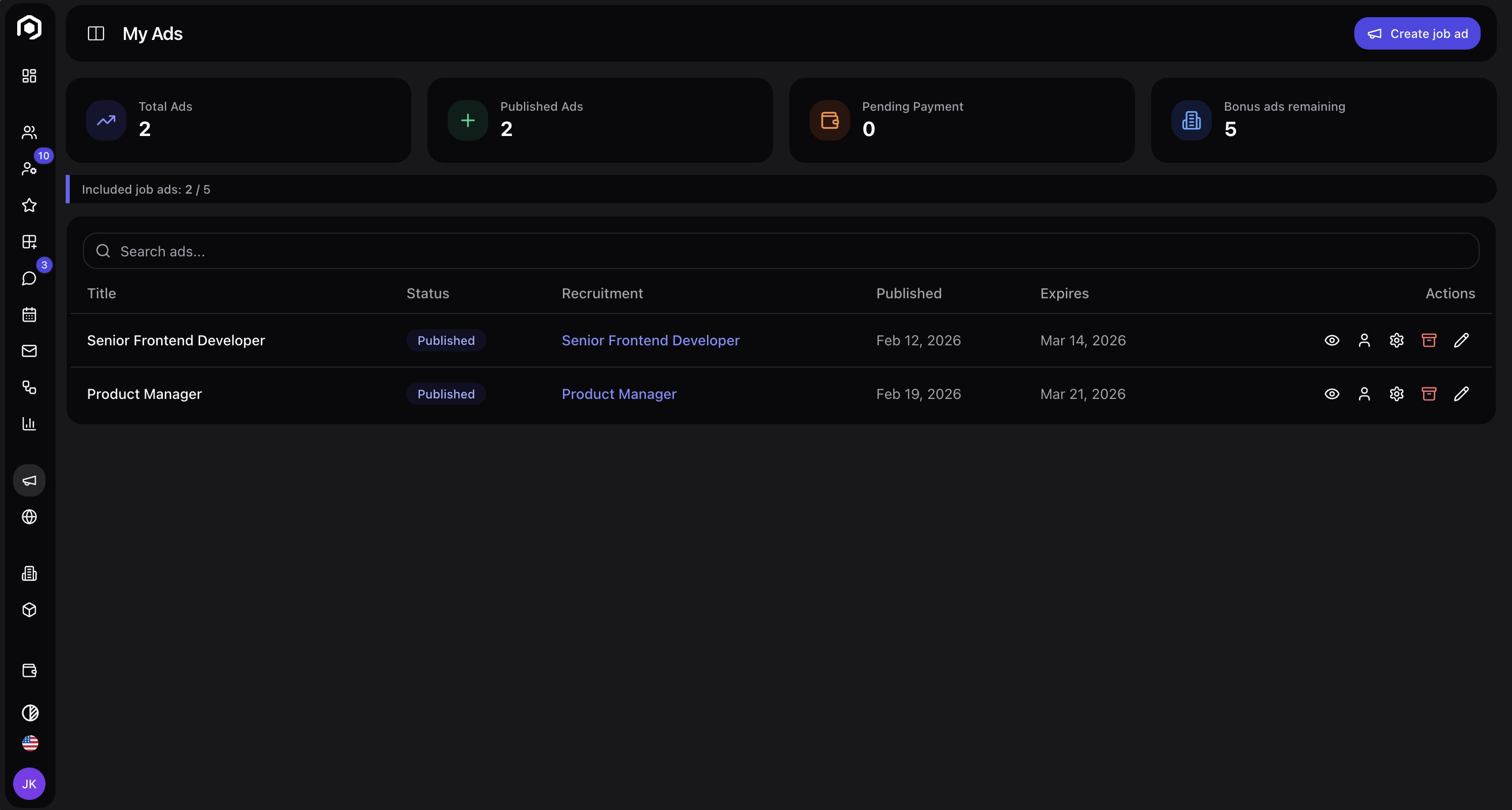 Hexjobs ATS gallery image