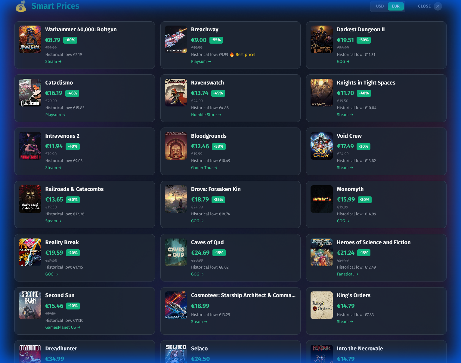 SweetGames - Screenshot 5 showing product features and functionality