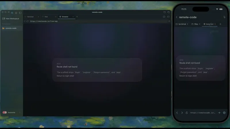 RemoteCode screenshot 1 (video preview)