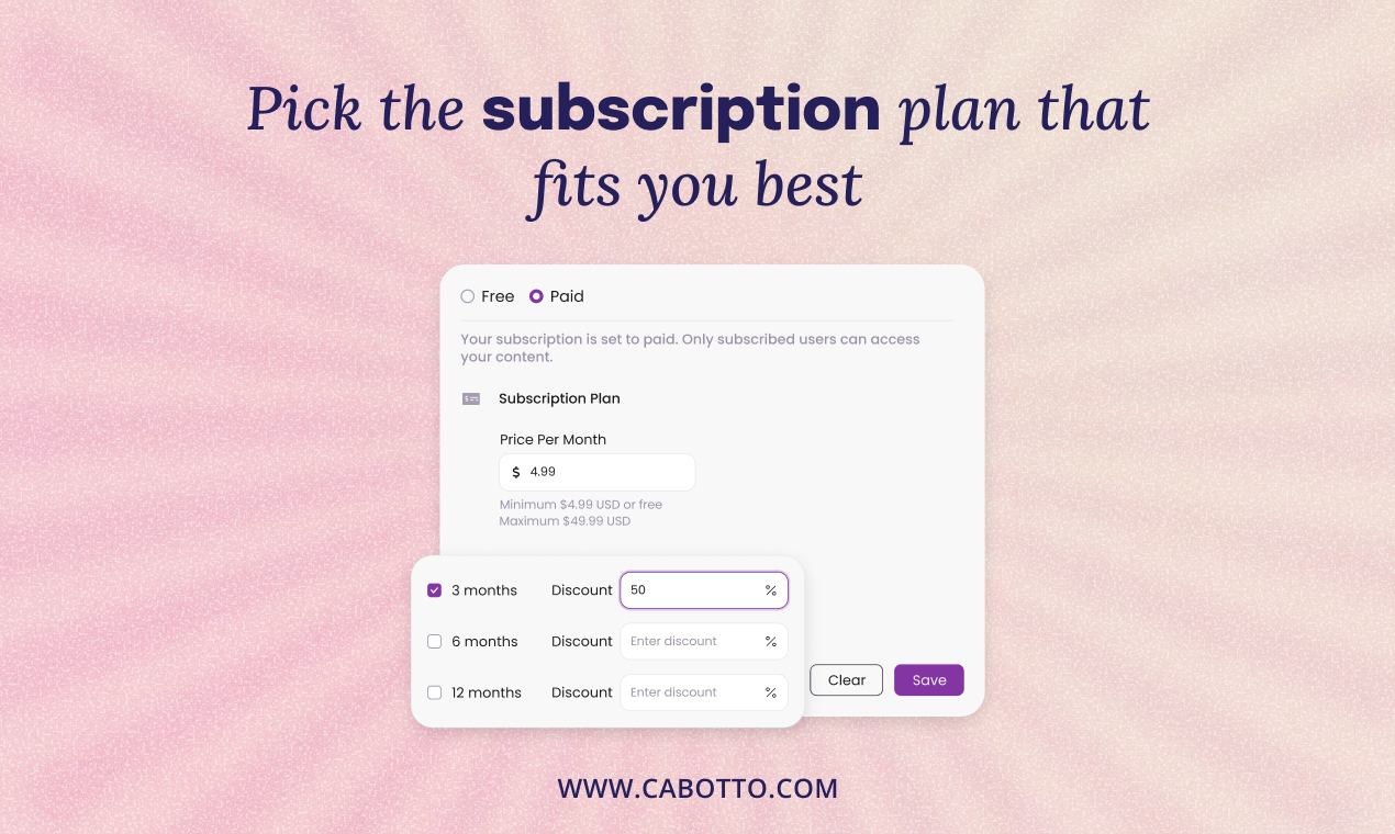Cabotto - Main screenshot showing features and interface