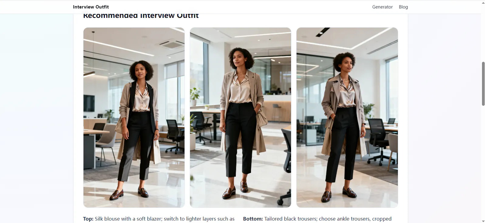 Interview Outfit 제품 배너
