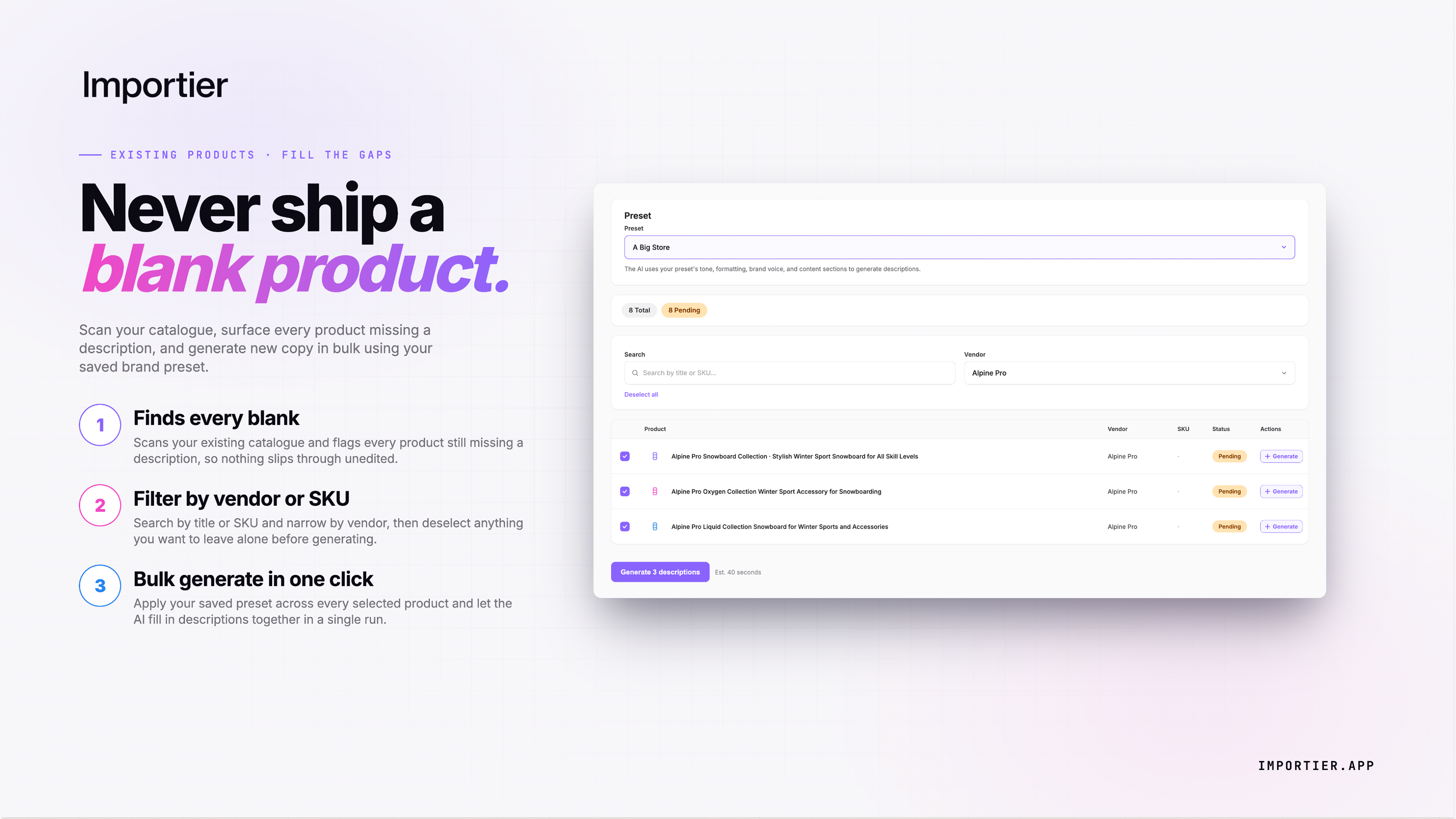 Importier: AI Product Import for Shopify gallery image