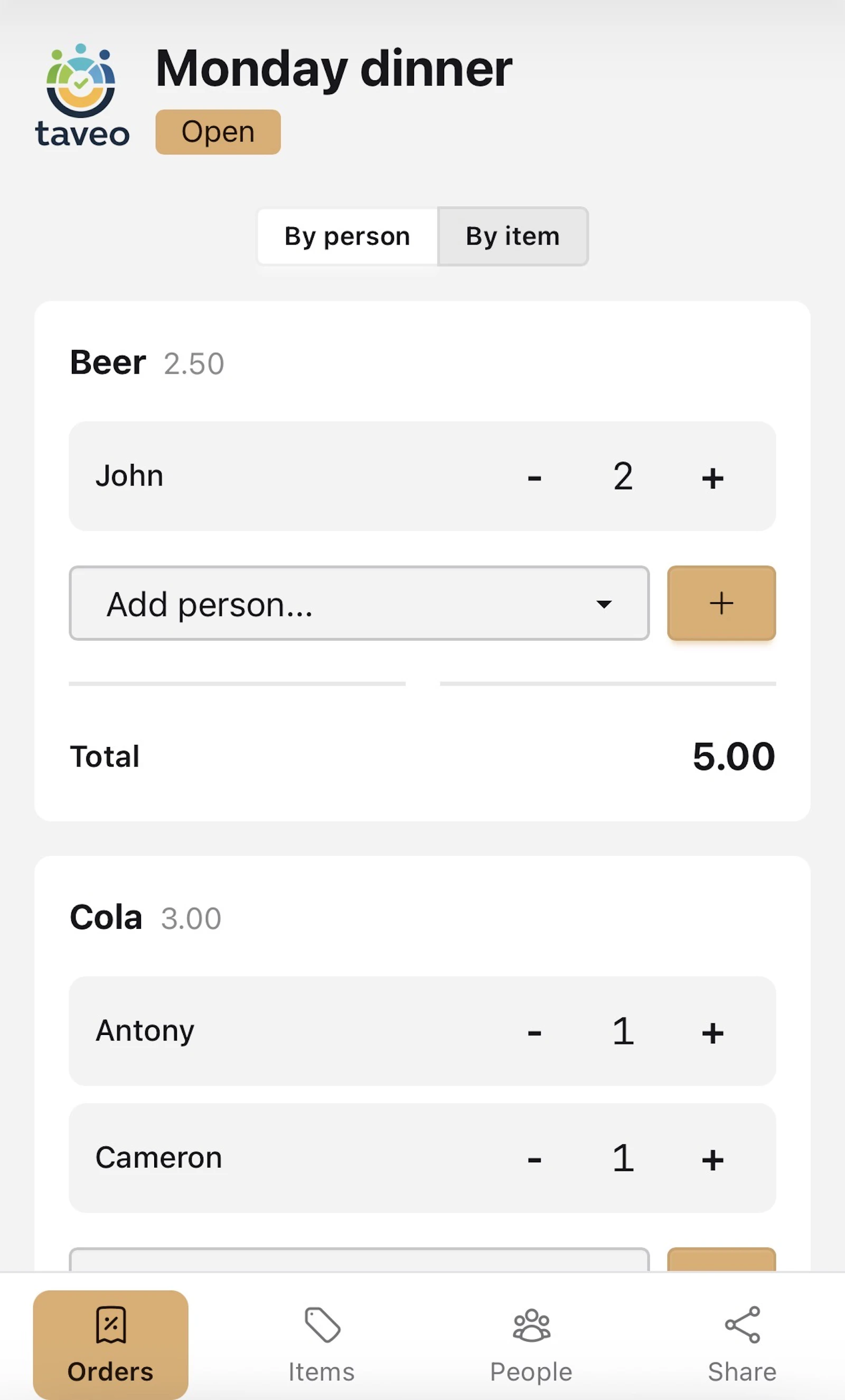 Taveo — Split the bill, no hassle screenshot 1