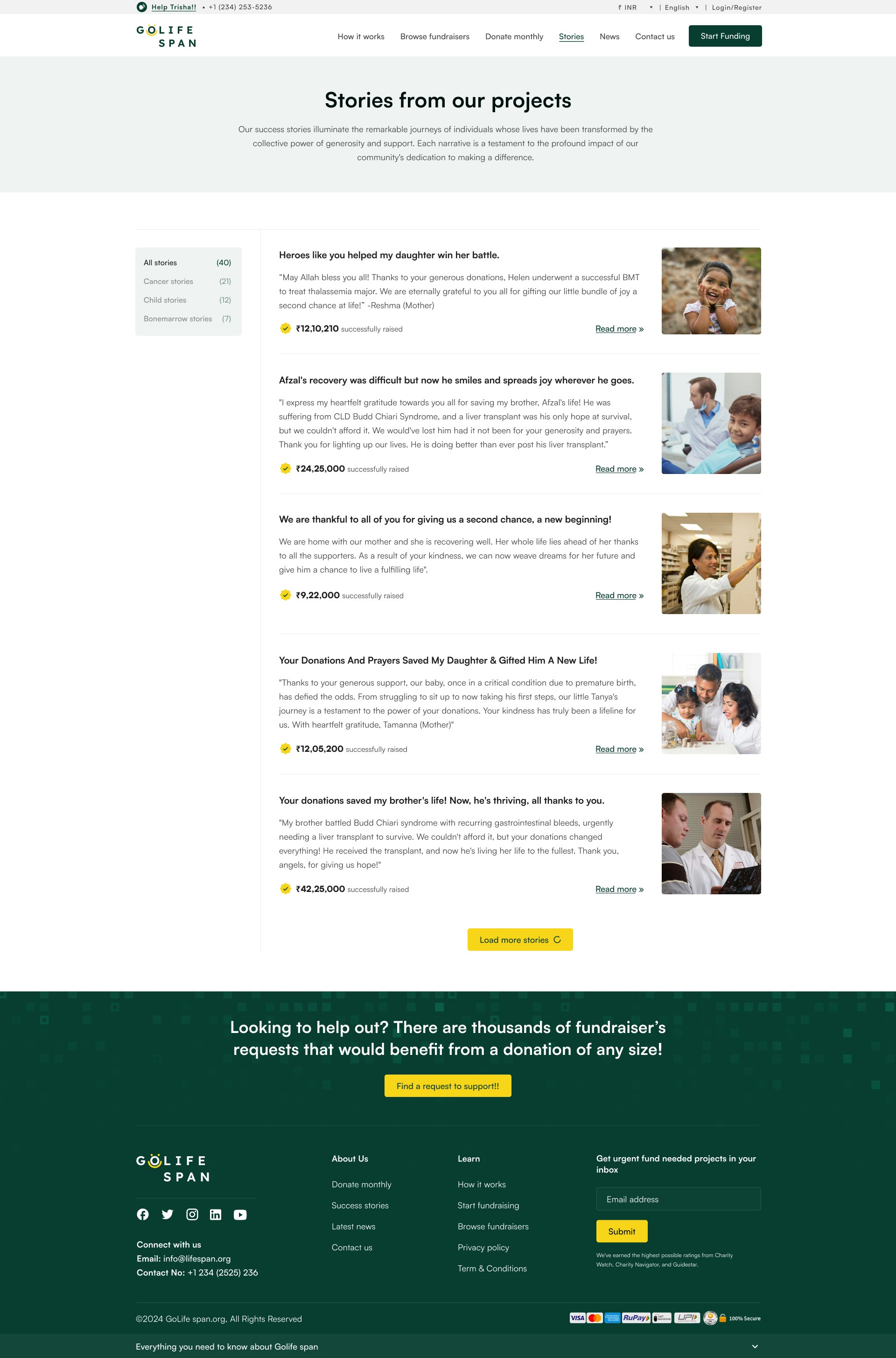 Golife Fundraising Website Template HTML gallery image