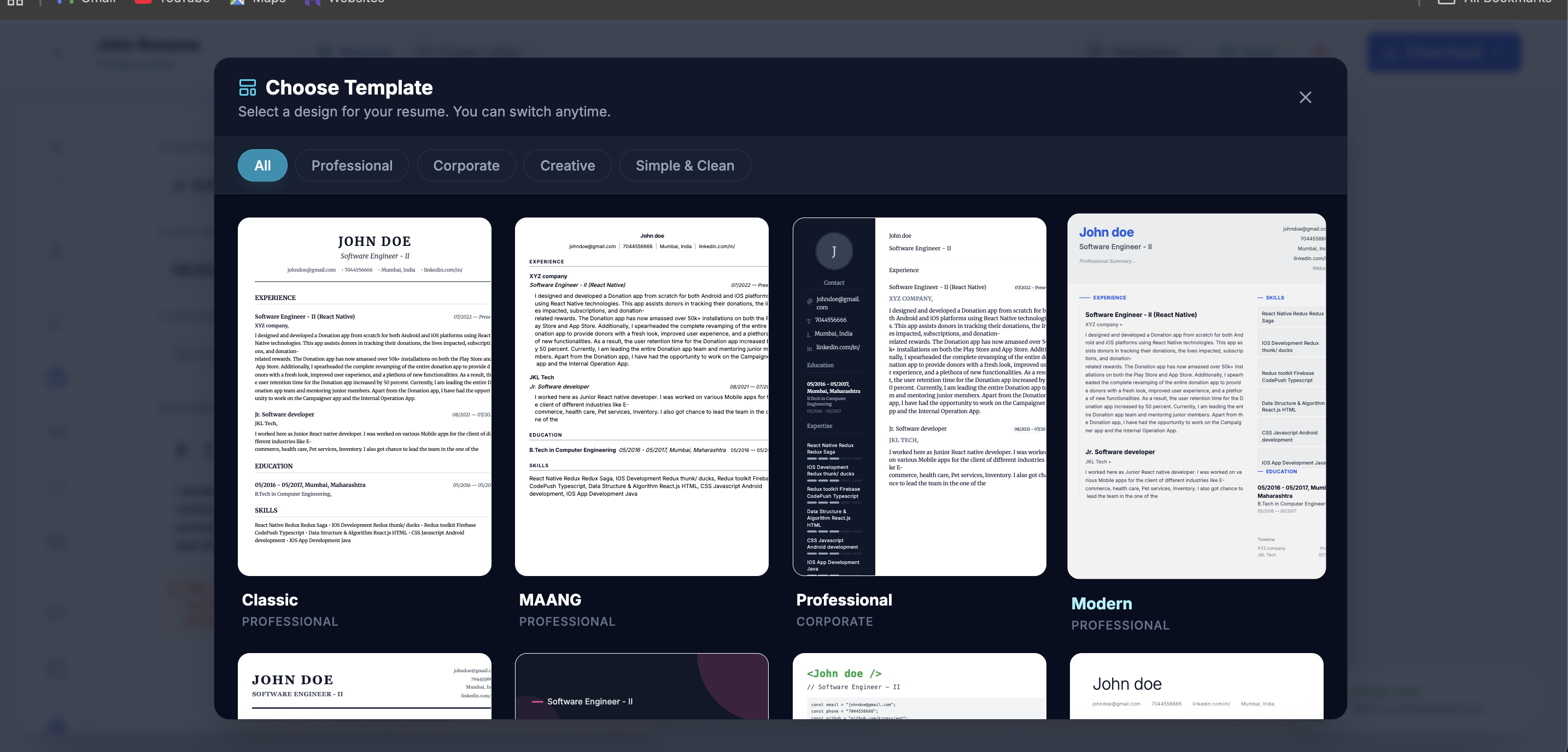 NourResume gallery image