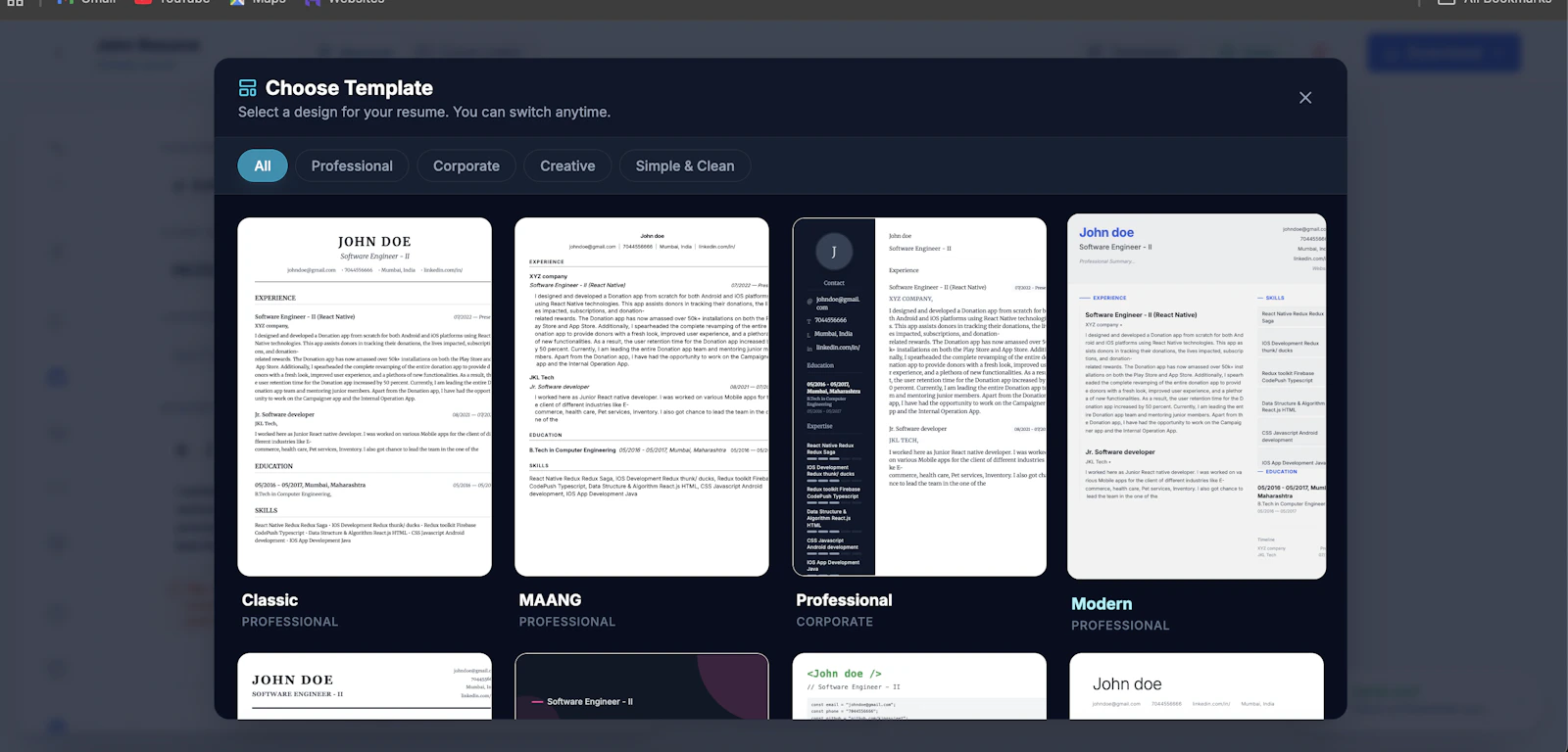 NourResume screenshot 4