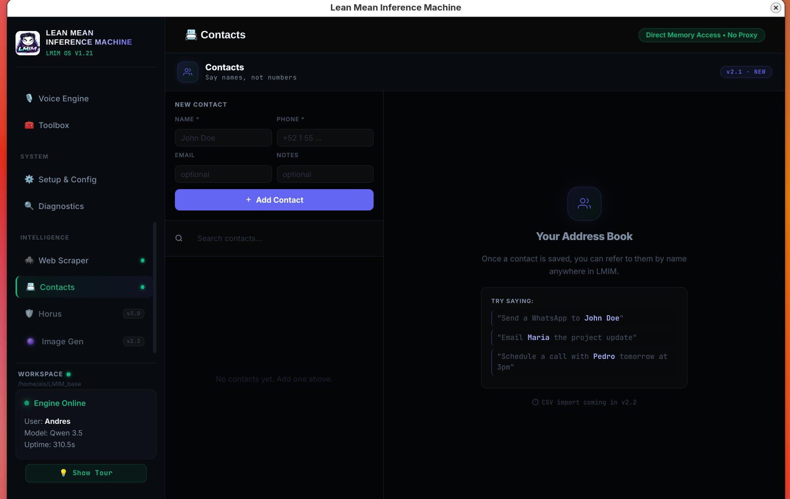LMIM OS v2.1 'Tezcat · Sharpened gallery image