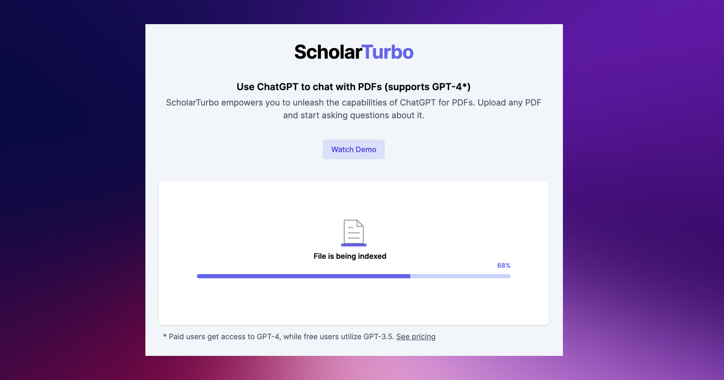 ScholarTurbo - Use ChatGPT to chat with PDFs (supports GPT-4) media 3