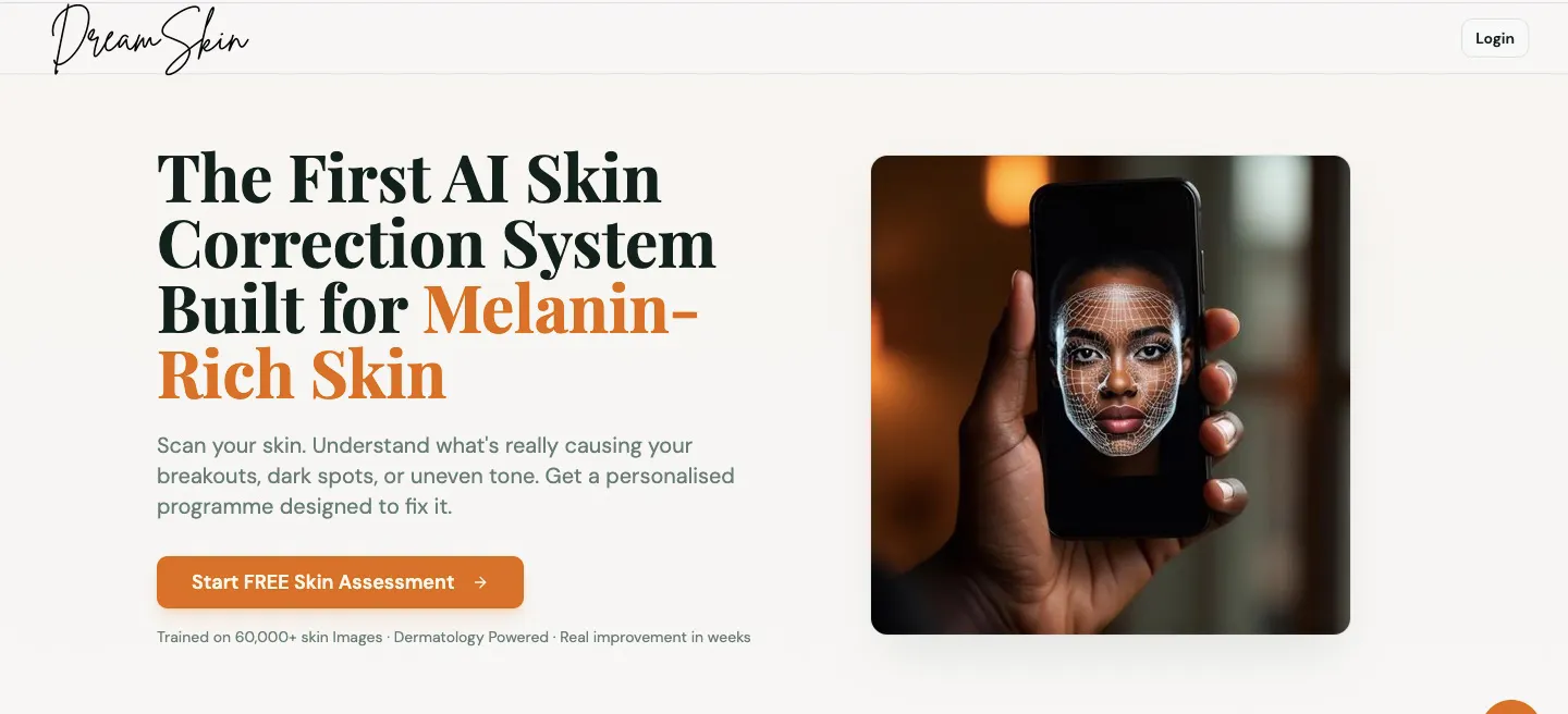 DreamSkin | AI Analysis for Melanin Skin 專案橫幅