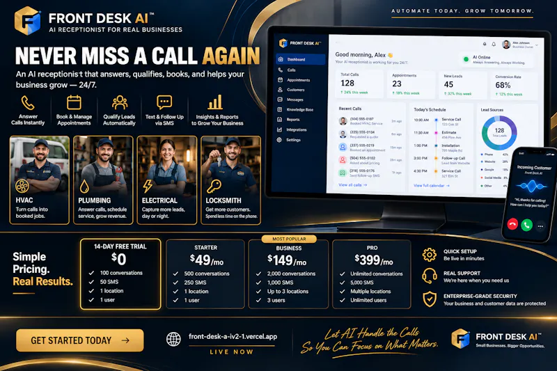 Front-Desk-AI  screenshot 1