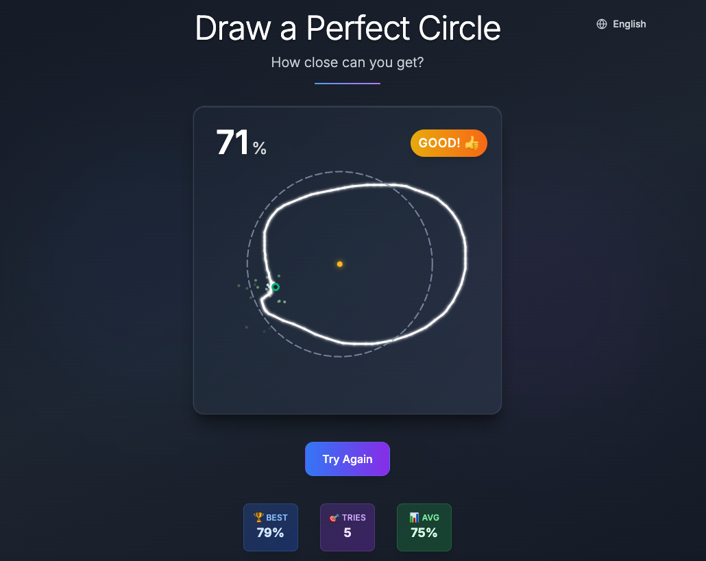 Disegna un cerchio perfetto - Gioco di precisione online gratuito media 1