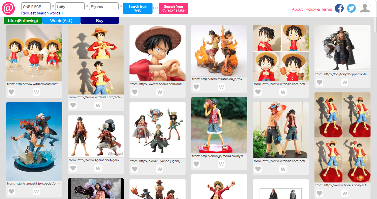 Curation website for Japanese anime funs gallery image
