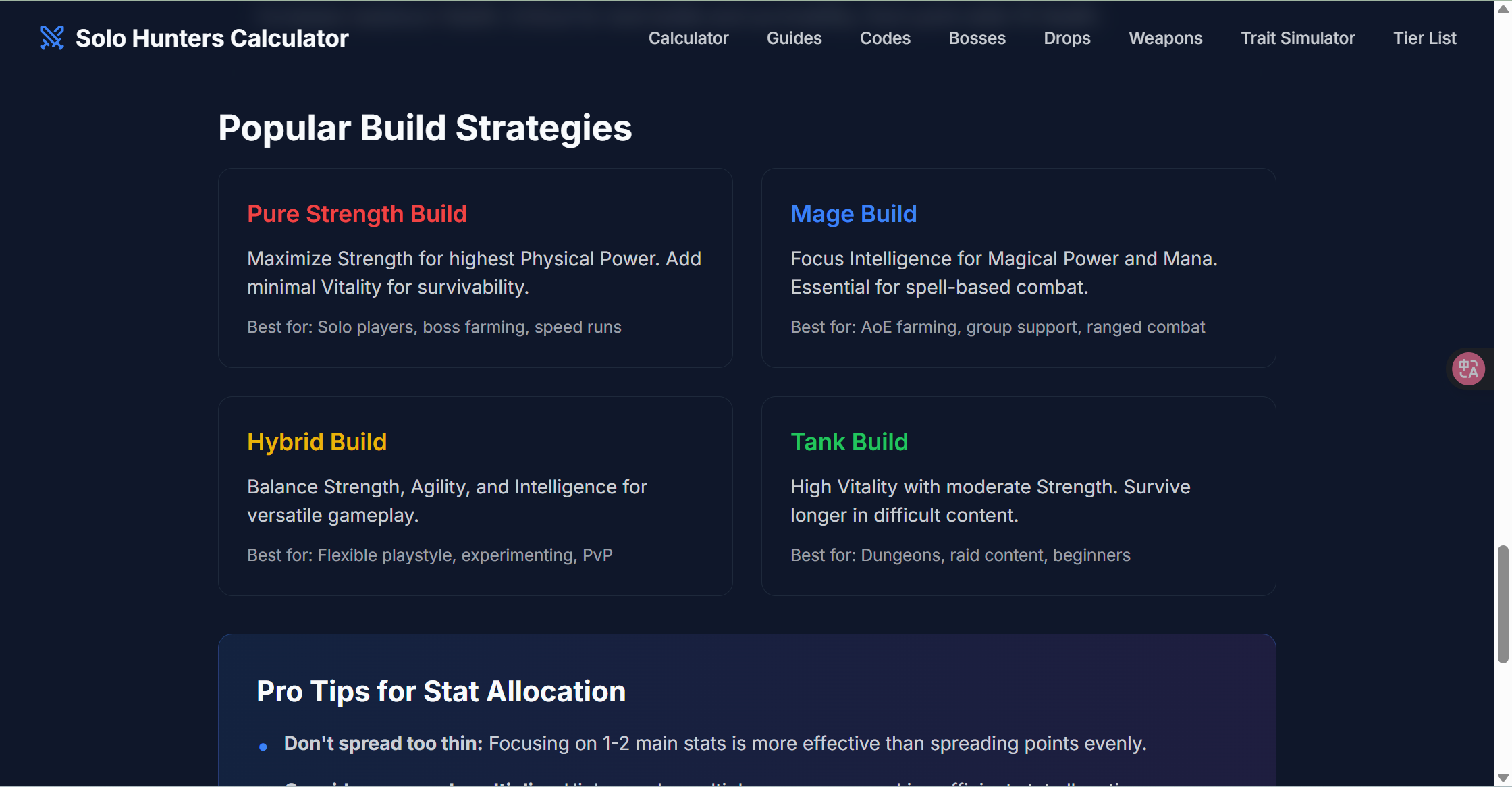 Solo Hunters Calculator - Main product screenshot demonstrating key features and user interface
