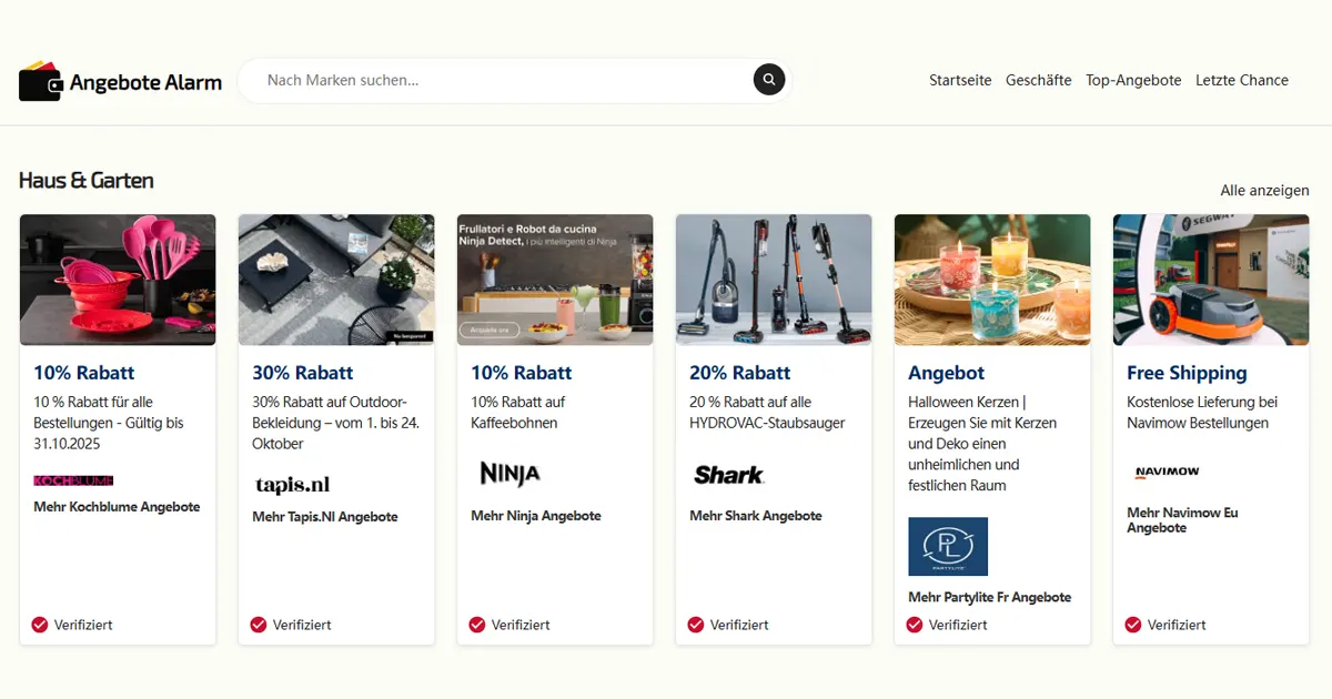 AngeboteAlarm.de - Main product screenshot demonstrating key features and user interface