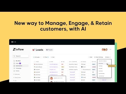 startuptile Zixflow-New way to manage engage and retain customers through AI