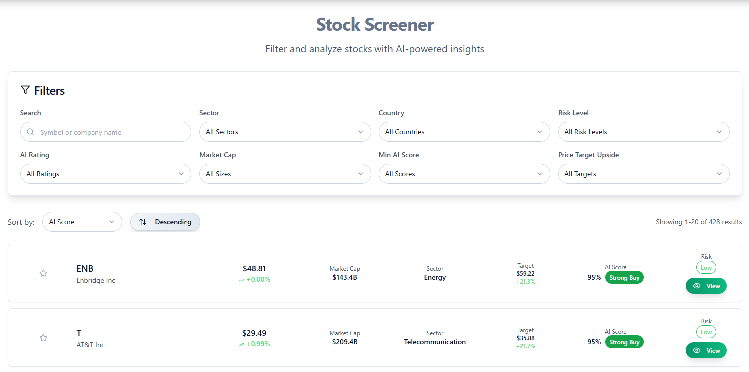 وسائط Stocksfindr - استثمار أكثر ذكاءً مع رؤى AI 1